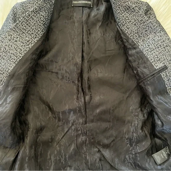 Zadig & Voltaire Vegas Pixel Deluxe Silver Jacket - Picture 10 of 16